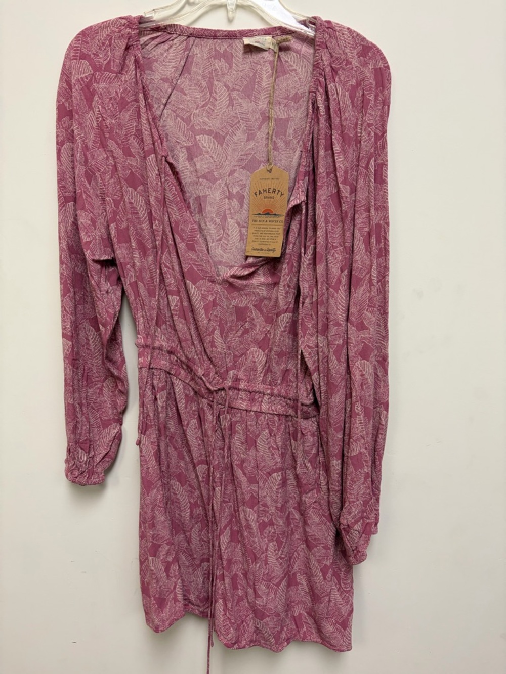 NWT Faherty Rose-Print Long Sleeve Kai Romper size M